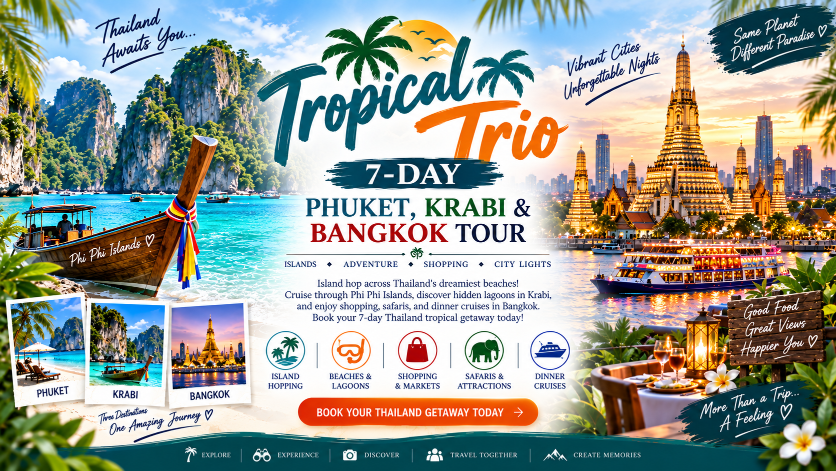 Tropical Trio: 7-Day Phuket, Krabi & Bangkok Tour