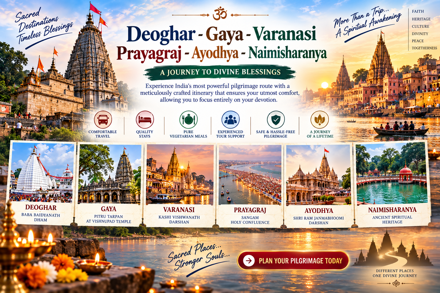 Deoghar - Gaya - Varanasi - Prayagraj - Ayodhya - Naimisharanya