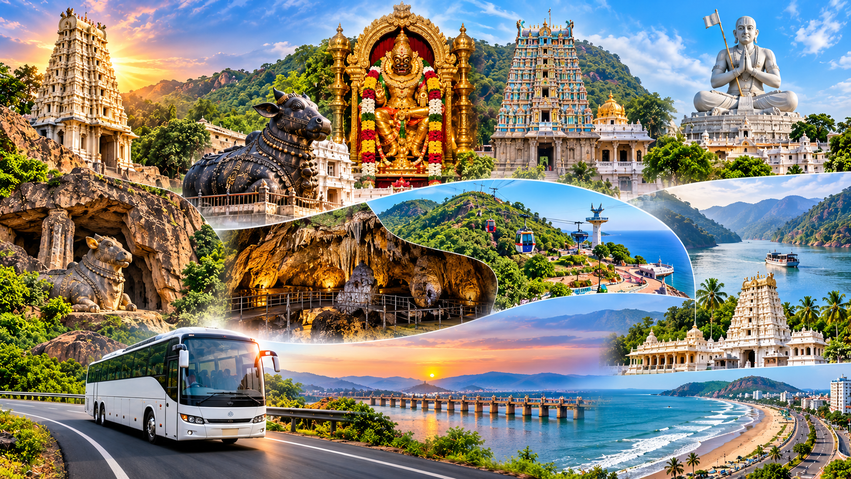 🛕 Andhra Pradesh & Telangana Grand Spiritual–Coastal Tour