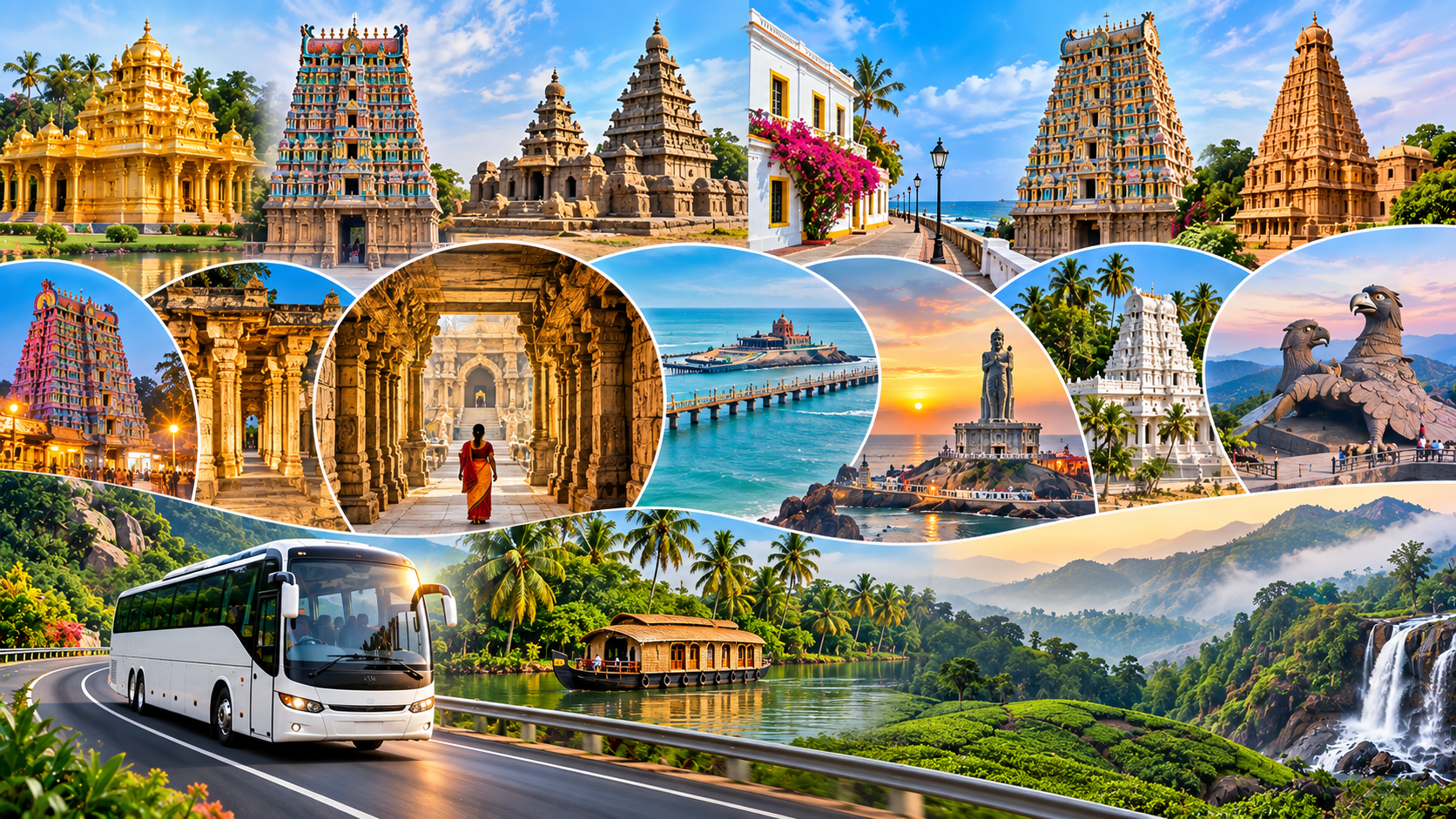 🌴 South India Temple, Heritage & Kerala Grand Tour